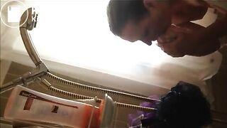 Girl puking in the shower