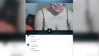 Latin slut vomits and slaps herself