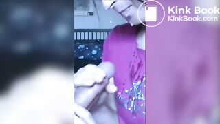 All over her face and shirt