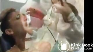 Girls vomiting on each other