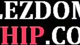 WHIPPED ASS - Submissive lez BDSM babe spanked and facesitted on massage
