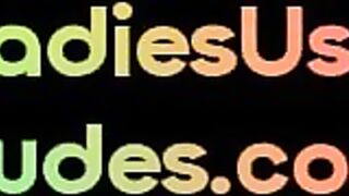 LADIES USE DUDES - Real brit femdom using giant dildo on her husbands ass