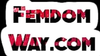 DIVINE BITCHES - Amateur dom whips sub and torments his cock while toys pussy