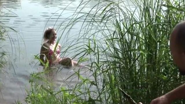 Mary Rock Fills Her Pussy by the Lake