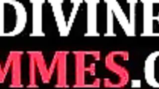 DIVINE BITCHES - Smoking MILF femina whips male servant ass in BDSM session