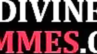 DIVINE BITCHES - Femdom whips with nine o tails and humiliates useless male sub