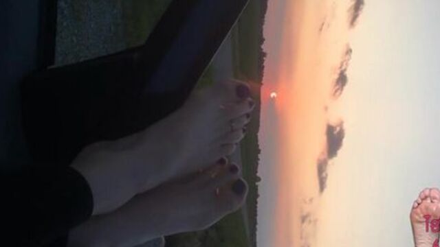 sunset with tetras feet