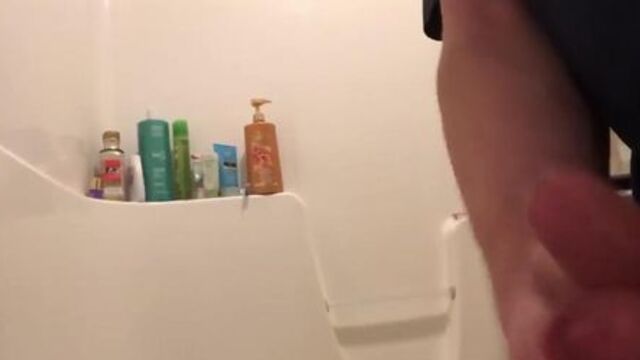 Big Uncut Dick Masturbation Jerks Off Shaking Orgasm Big Load In Bathroom