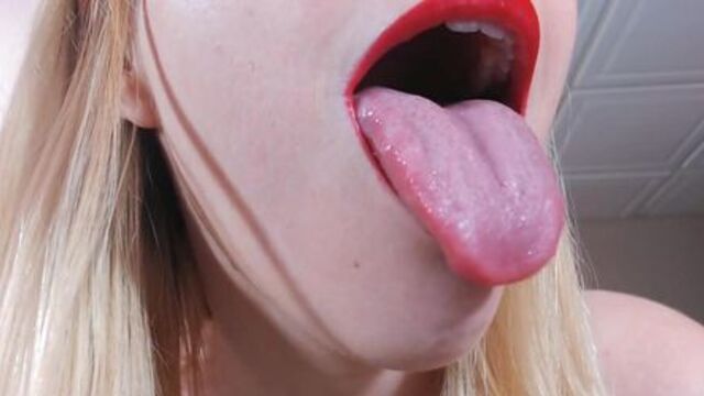 Tiny man gets dangerously close to giantess ( pov) face,lips, mouth.