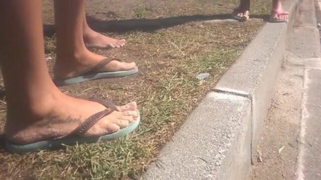 Candid Tatoo Foot in beach with sand - Feet 36