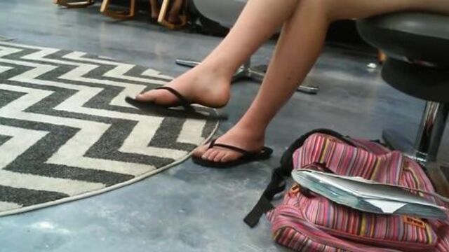 Candid Feet & Legs Teen at Library No Face