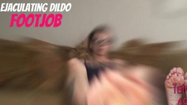 ejaculating dildo footjob