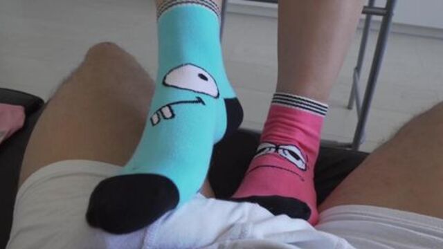 Stepsis Does Sockjob With Stepbrother For The First Time. (Sasha Bikeyeva)