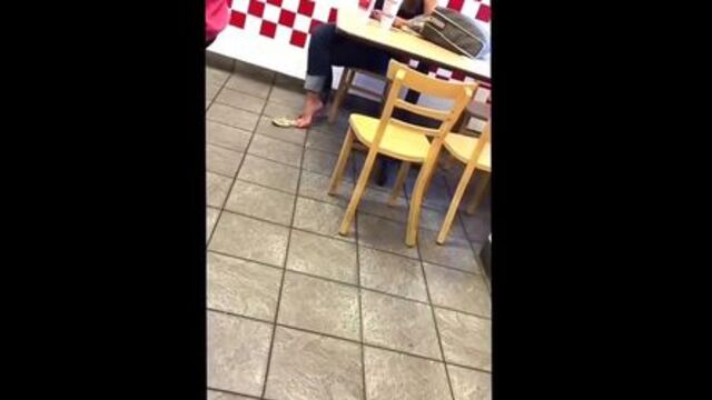 Candid Flip Flop Danglin So Good at Five Guys(She knew)