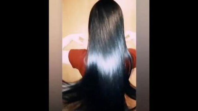 Silk long hair fetish compilation !