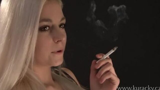 Smoking fetish compilation featuring young blonde beauty