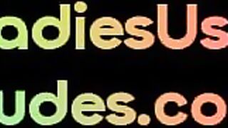 LADIES USE DUDES - Femdom 3some pegging babes toy male ass with vibrator