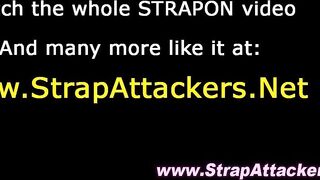 Strapon femdom babe makes him cum