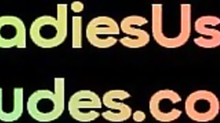 LADIES USE DUDES - Rough femdom babes fuck guy in group locker room pegging