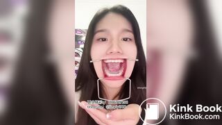 Beautiful college student taking selfies throwing up