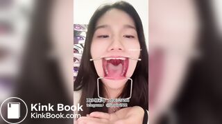 Beautiful college student taking selfies throwing up