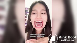 Beautiful college student taking selfies throwing up