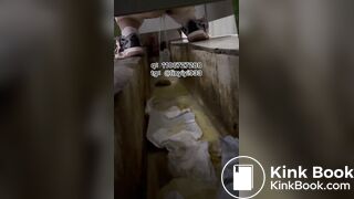 The girl moaned and pooped in the bathroom