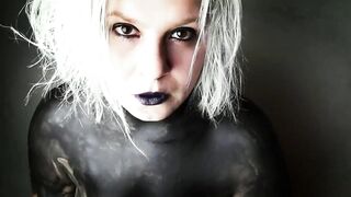 Big-Bodied Blonde Goth Babe's Solo Cam Show