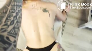 Tattooed babe with big tits and ass loves BDSM and POV sex on camera.