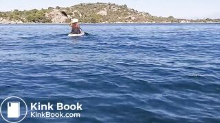 Public Flashing: Butt Plug & Pussy Exposed for Yachts & Fishermen