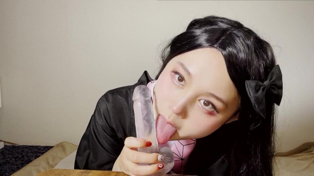 Japanese otaku girl masturbates in N*zuko costume.????hentai