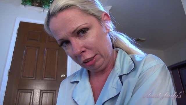 Aunt Judy's - Your Hairy MILF Step-Auntie Liz Helps You With Your Workout (POV)