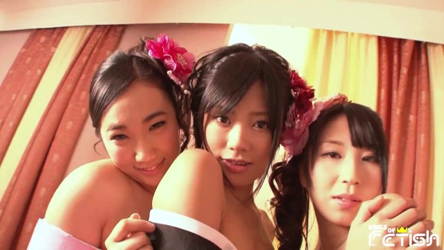 Three Japanese teens tease with their gorgeous bodies