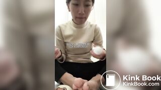 Beautiful girls spit on their feet