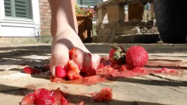 Young half Japanese teen tramples fruit