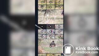 Indian woman poops in the wild