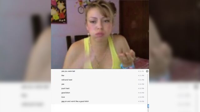 Latin cam slave scat and vomit abuse gag