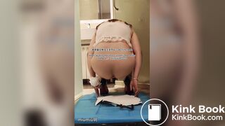 Girl pooping in toilet 013