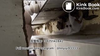 Girl pooping in toilet 015