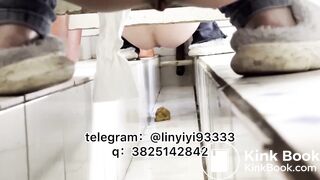 Girl pooping in toilet 017