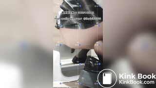 Beautiful girl poops in the toilet 3