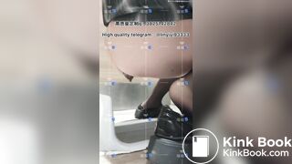 Beautiful girl poops in the toilet 3