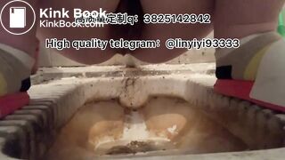 Beautiful girl poops in the toilet 4