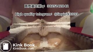 Beautiful girl poops in the toilet 4