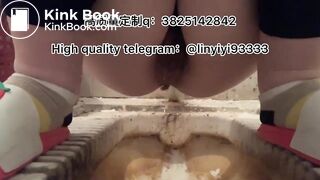 Beautiful girl poops in the toilet 4