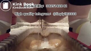 Beautiful girl poops in the toilet 4