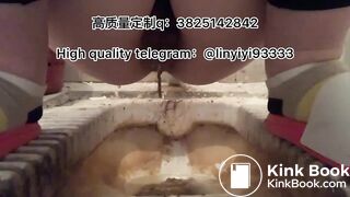 Beautiful girl poops in the toilet 4