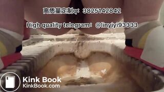 Beautiful girl poops in the toilet 4