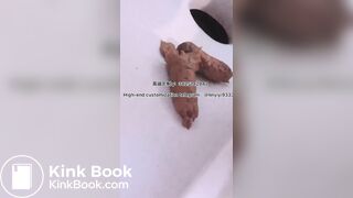 Beautiful girl poops in the toilet 7