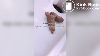 Beautiful girl poops in the toilet 7